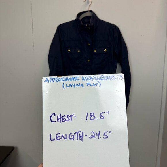 J. Crew Coated Navy Downtown Field Utility Jacket XS - Picture 15 of 15